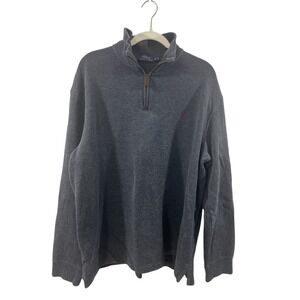 Polo Ralph Lauren Men XL Pullover Sweater Charcoal Gray Long Sleeves 100% Cotton